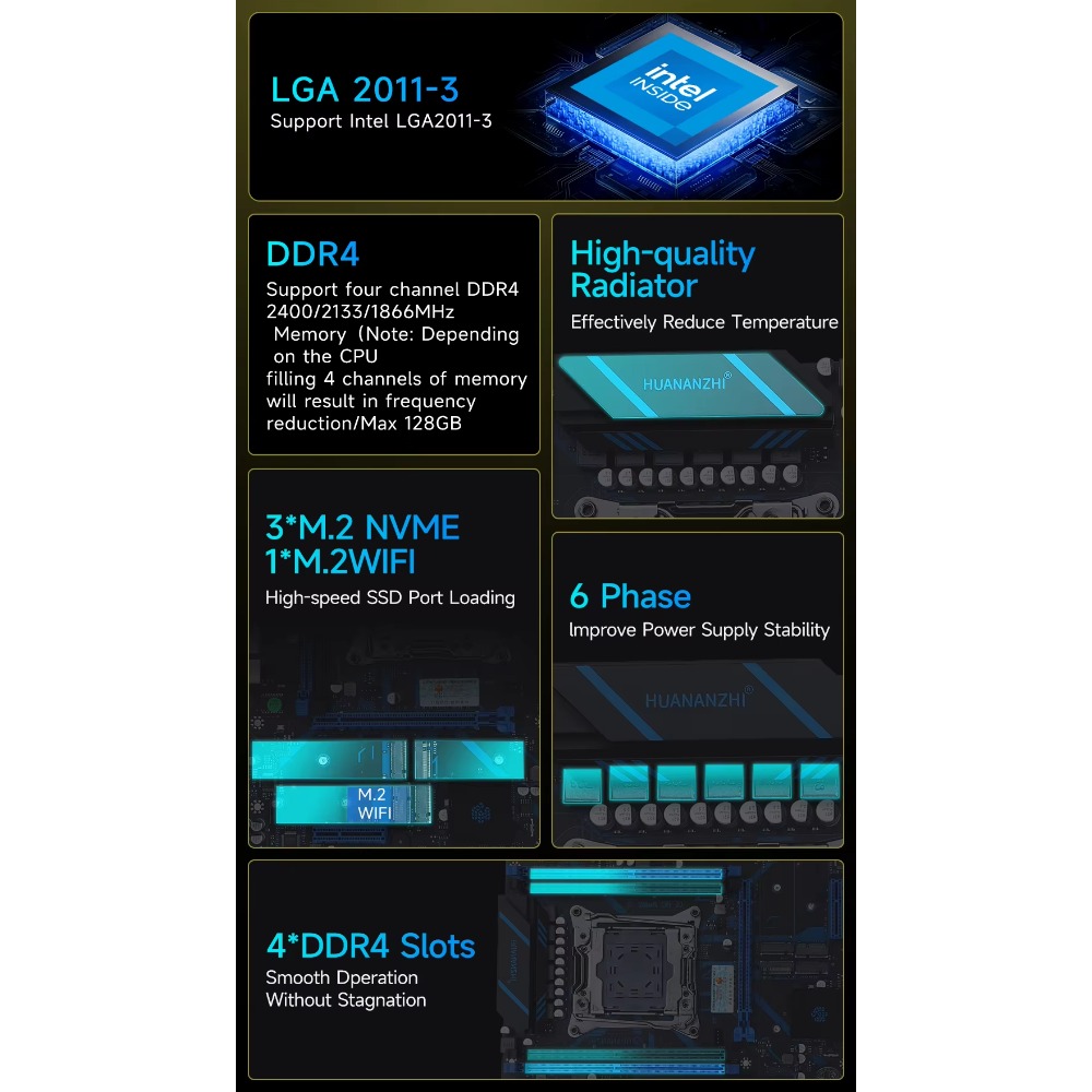 HUANANZHI X99 QD4 LGA 2011-3 X - Server Memory Ddr4 리뷰 및 가격