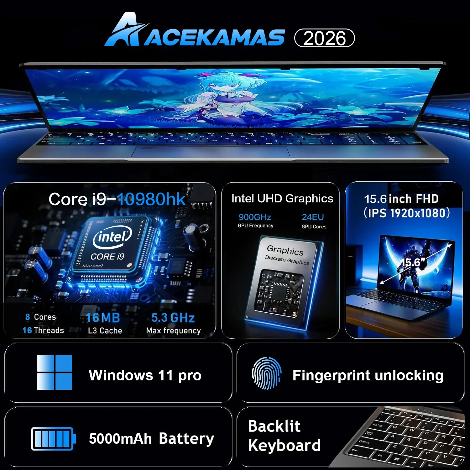 15.6인치 휴대용 노트북, 인텔 코어 i9-10980 - Ddr4 Laptop Ram 리뷰 및 가격
